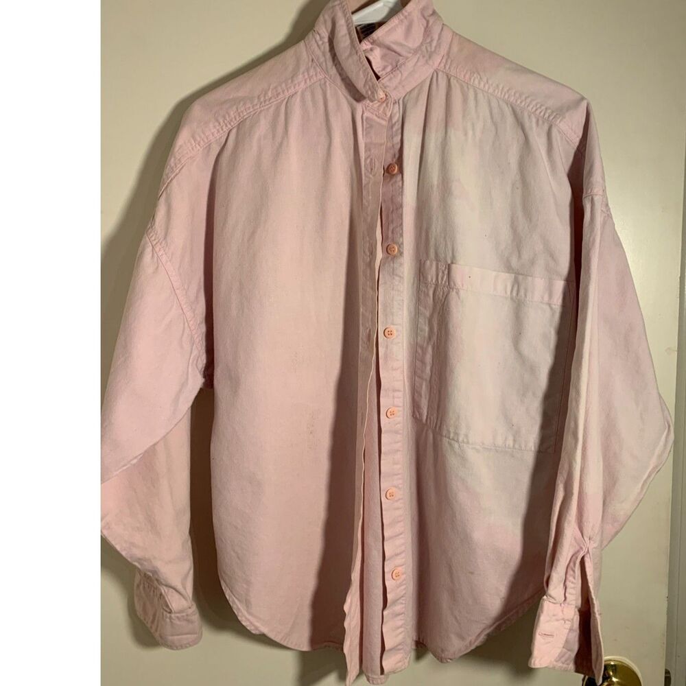 Pinot Noir 100% Cotton Light Pink Button‑Up Shirt – Size M